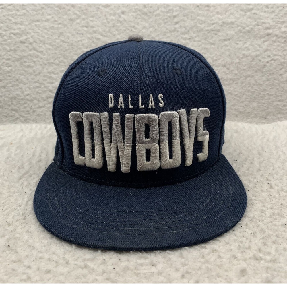New Era Dallas Cowboys Snapback Hat Large Two Tone Script Navy Blue 9Fifty NFL